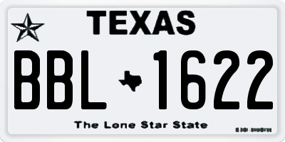 TX license plate BBL1622