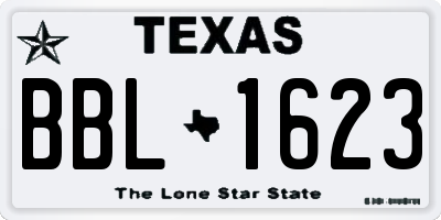TX license plate BBL1623