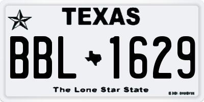 TX license plate BBL1629