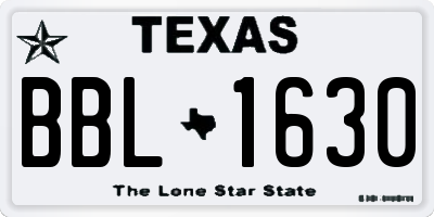 TX license plate BBL1630