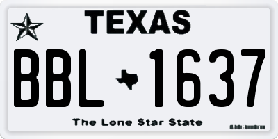 TX license plate BBL1637