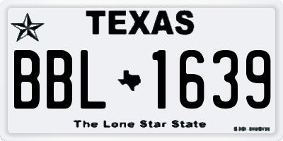 TX license plate BBL1639