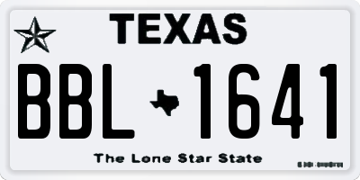 TX license plate BBL1641