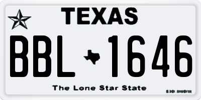 TX license plate BBL1646