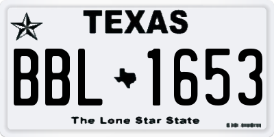 TX license plate BBL1653