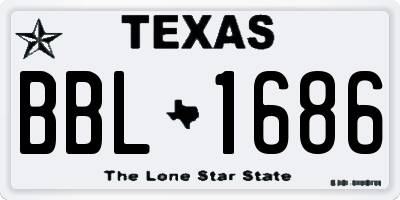 TX license plate BBL1686