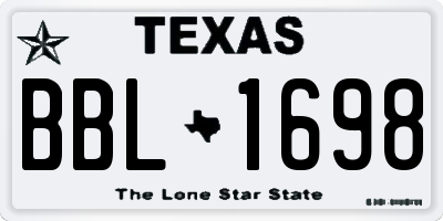 TX license plate BBL1698