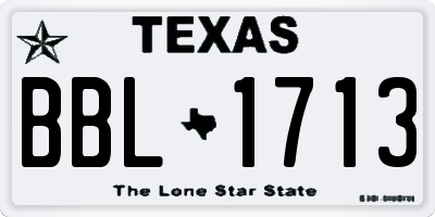 TX license plate BBL1713