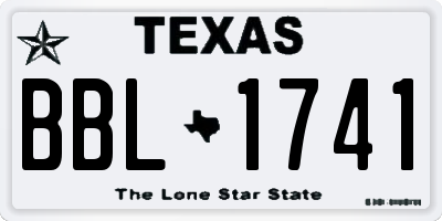 TX license plate BBL1741