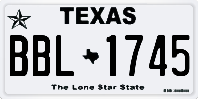 TX license plate BBL1745