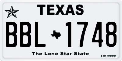 TX license plate BBL1748