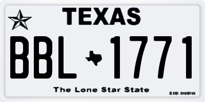 TX license plate BBL1771