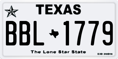 TX license plate BBL1779