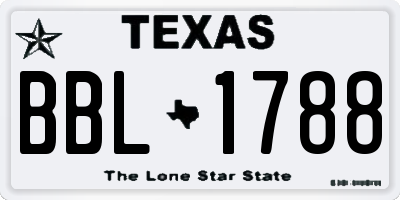 TX license plate BBL1788