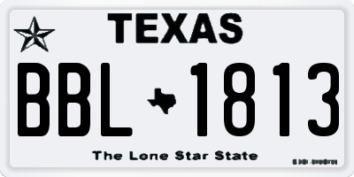 TX license plate BBL1813