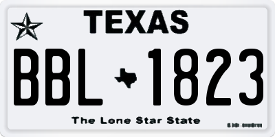 TX license plate BBL1823