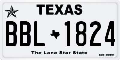 TX license plate BBL1824