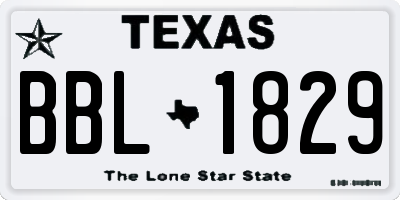 TX license plate BBL1829