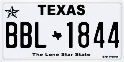 TX license plate BBL1844