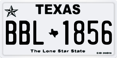 TX license plate BBL1856