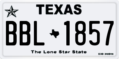 TX license plate BBL1857