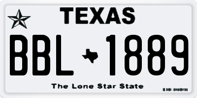 TX license plate BBL1889
