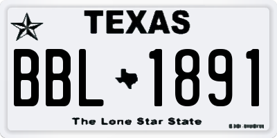 TX license plate BBL1891