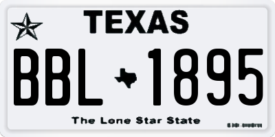 TX license plate BBL1895