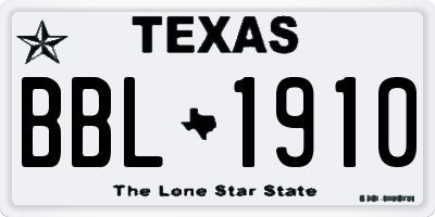 TX license plate BBL1910