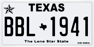 TX license plate BBL1941
