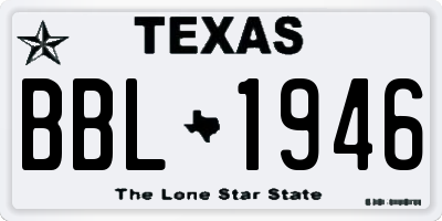 TX license plate BBL1946