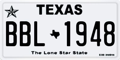 TX license plate BBL1948