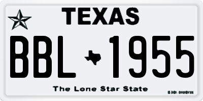 TX license plate BBL1955
