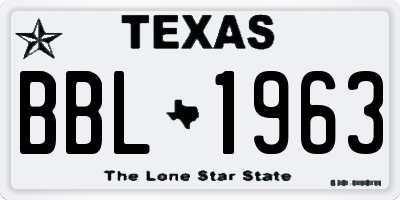 TX license plate BBL1963