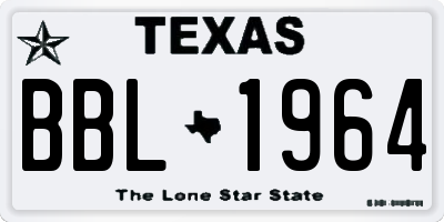 TX license plate BBL1964