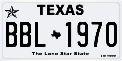 TX license plate BBL1970