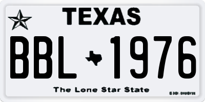TX license plate BBL1976