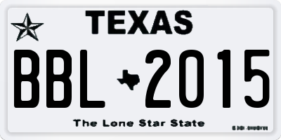TX license plate BBL2015
