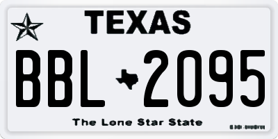 TX license plate BBL2095
