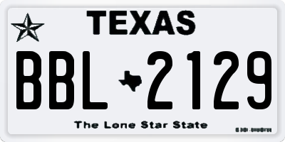 TX license plate BBL2129