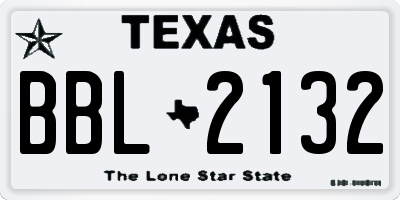 TX license plate BBL2132