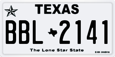 TX license plate BBL2141