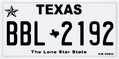 TX license plate BBL2192