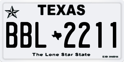TX license plate BBL2211