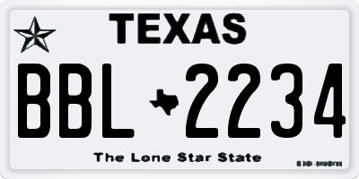 TX license plate BBL2234