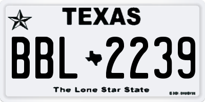 TX license plate BBL2239