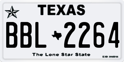 TX license plate BBL2264