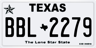 TX license plate BBL2279