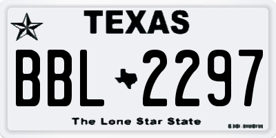 TX license plate BBL2297