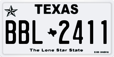 TX license plate BBL2411